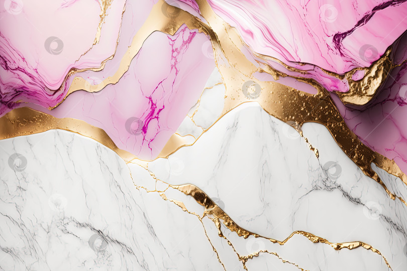 Скачать Pink, white and gold marble background. Wedding invitation, card backdrop, banner. фотосток Ozero