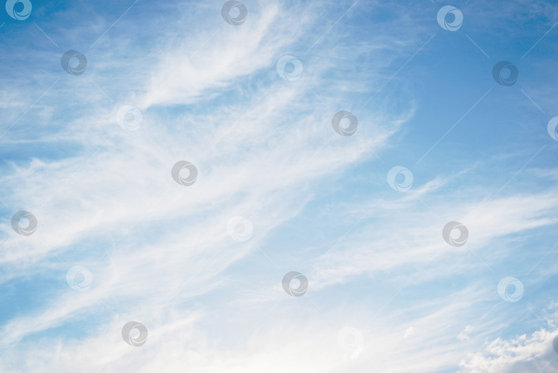 Скачать Летний фон, голубое небо с мягкими облаками в солнечный день фотосток Ozero