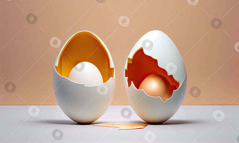 Скачать Креативное пасхальное яйцо-яичница-глазунья, генеративный искусственный интеллект фотосток Ozero