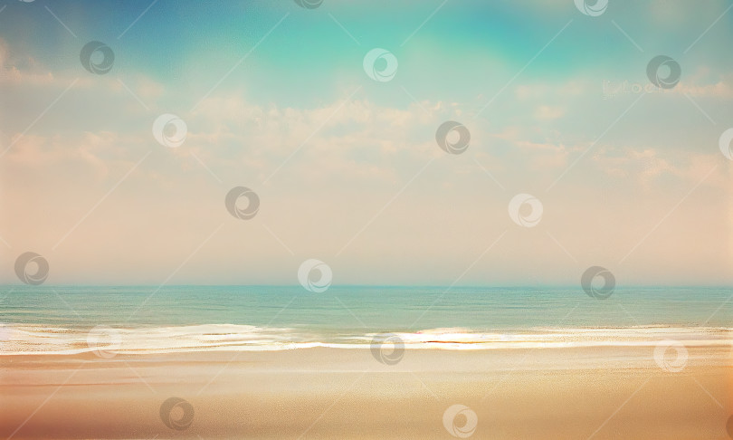 Скачать Абстрактный пляжный фон с морским пейзажем, море и небо, генеративный искусственный интеллект фотосток Ozero