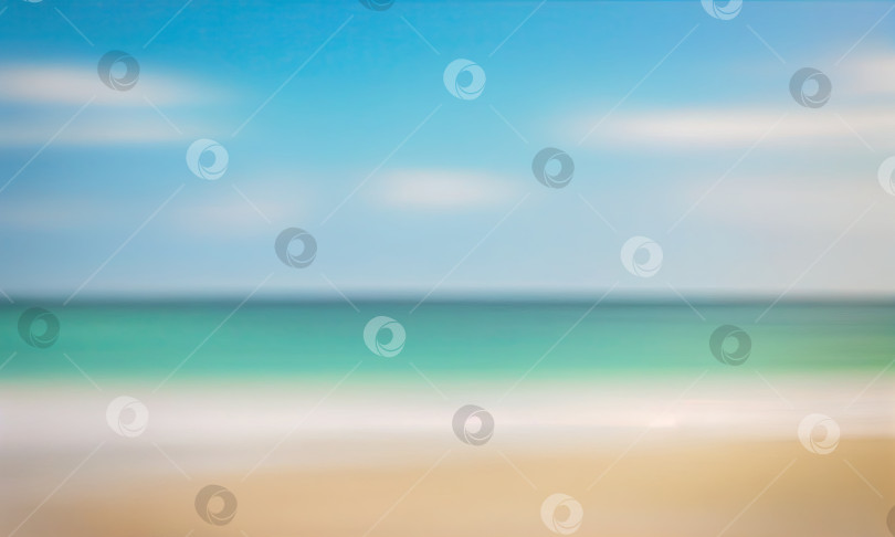 Скачать Пляжная сцена с голубым небом и морем на заднем плане, генеративный искусственный интеллект фотосток Ozero