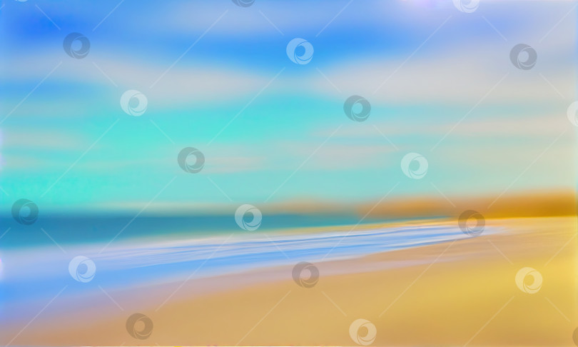 Скачать Картина, изображающая пляж с голубым небом, генеративный искусственный интеллект фотосток Ozero