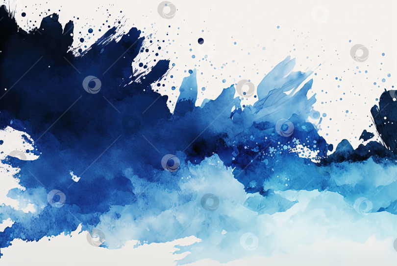 Скачать Акварельная текстура темно-синего фона. фотосток Ozero