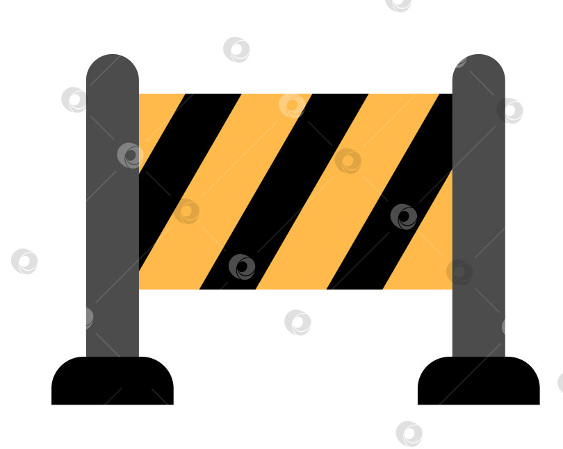 Скачать Векторный знак, запрещающий проезд по строительной площадке. Желтый и белый фотосток Ozero