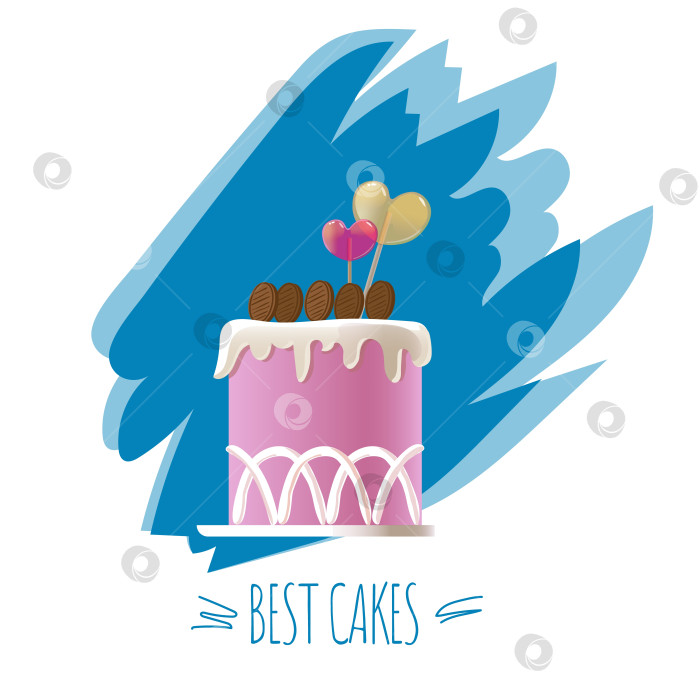 Скачать праздничный торт, торт на день рождения векторная иллюстрация значок векторного шаблона фотосток Ozero