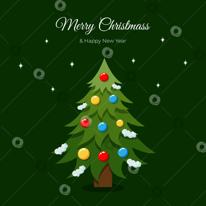 Скачать Рождество, новогодняя поздравительная открытка, приглашение с рождественской елкой. фотосток Ozero