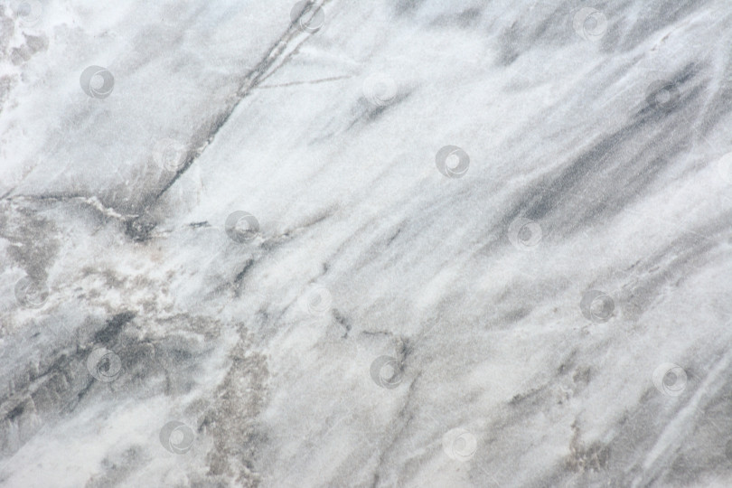 Скачать Светло-серый мрамор с россыпью черных и белых прожилок, крупный план полированной поверхности натурального камня. фотосток Ozero