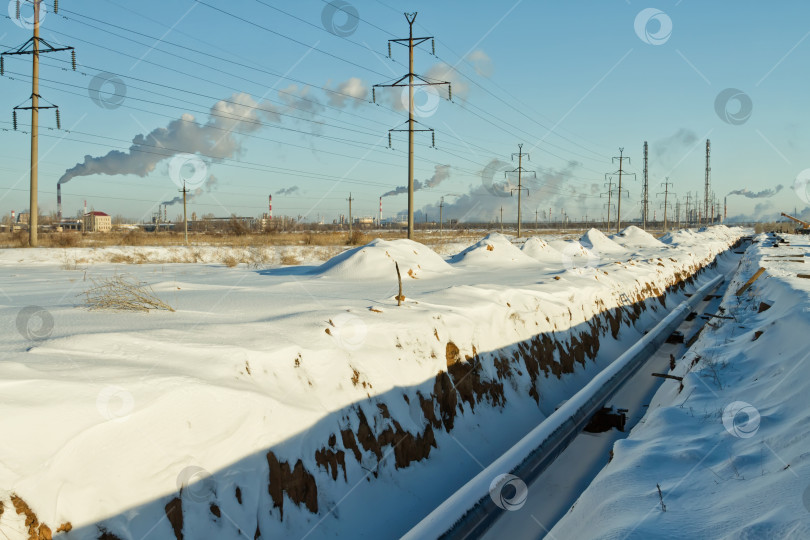 Скачать строительство газопровода зимой фотосток Ozero