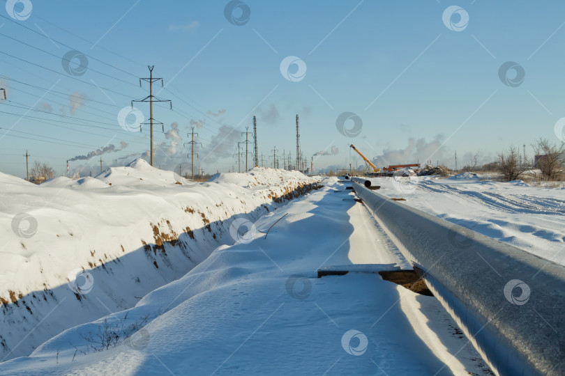Скачать строительство газопровода зимой фотосток Ozero
