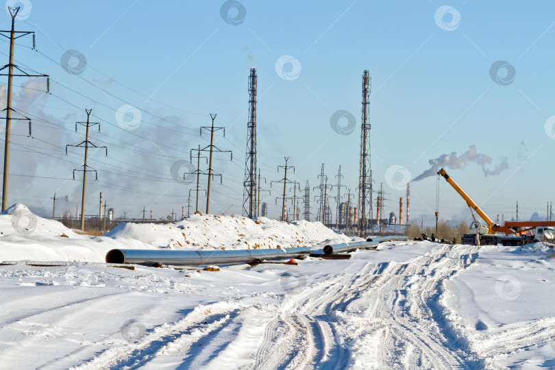 Скачать строительство газопровода зимой фотосток Ozero