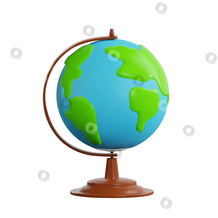 Скачать Глобус отображает планету Земля на изолированном белом фоне. Векторная иллюстрация в реалистичном 3d стиле фотосток Ozero