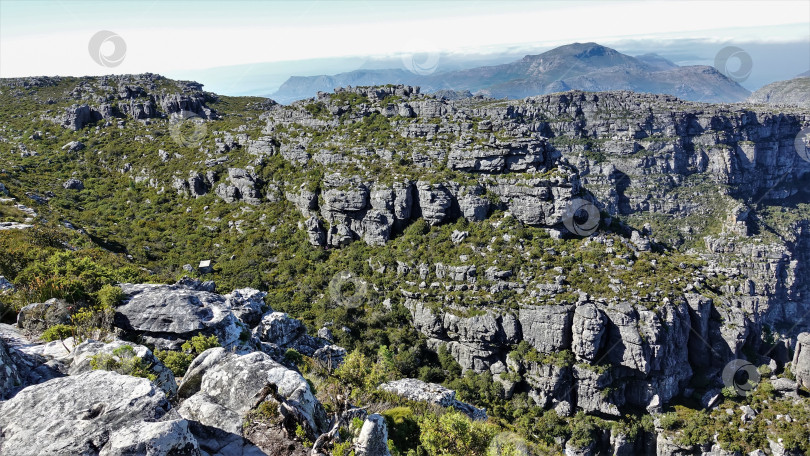 Скачать Плоская вершина Столовой горы в Кейптауне. фотосток Ozero
