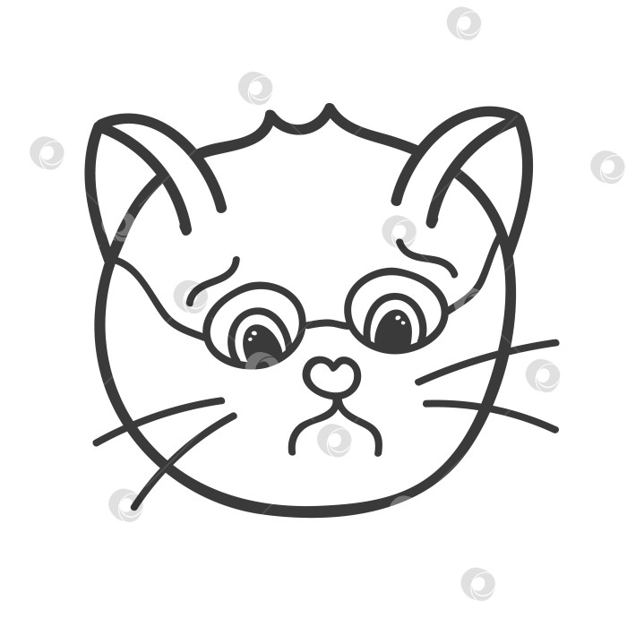 Скачать Забавный каракуль с кошачьим лицом, нарисованный от руки вектор фотосток Ozero