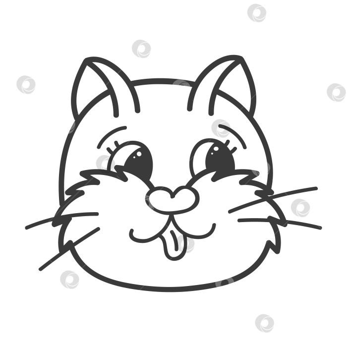 Скачать Забавный каракуль с кошачьим лицом, нарисованный от руки вектор фотосток Ozero