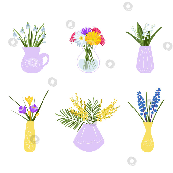 Скачать Коллекция красивых цветов в вазах фотосток Ozero