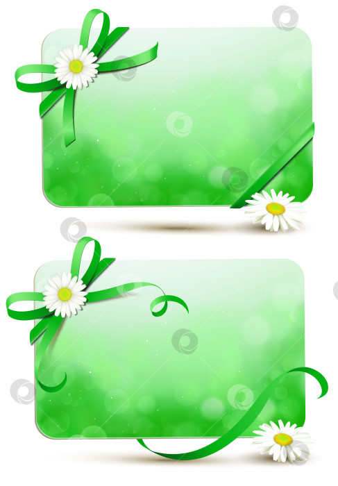 Скачать Фоновый шаблон с пространством для текста и рисунками цветов в зеленых тонах. фотосток Ozero