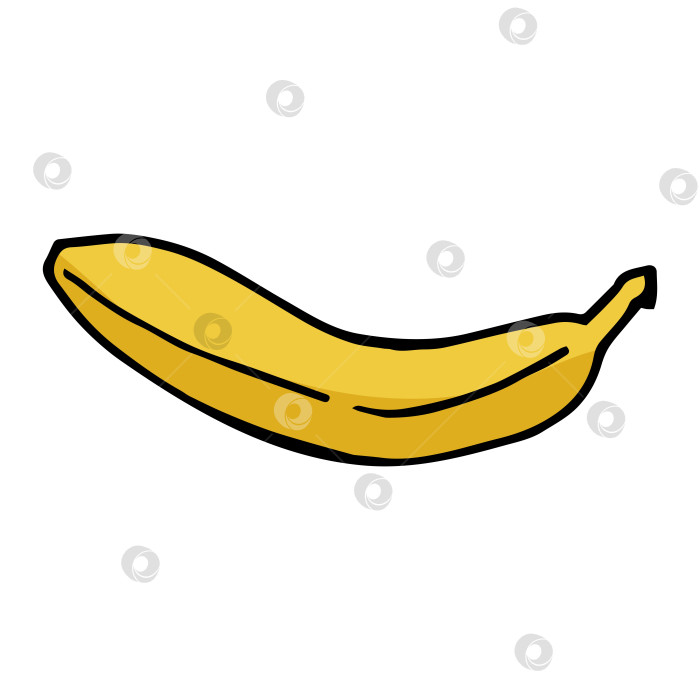 Скачать Один банан на белом фоне. Векторное изображение. фотосток Ozero