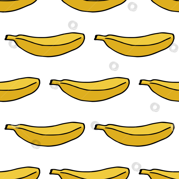Скачать Бесшовный узор с бананом на белом фоне. Векторное изображение. фотосток Ozero