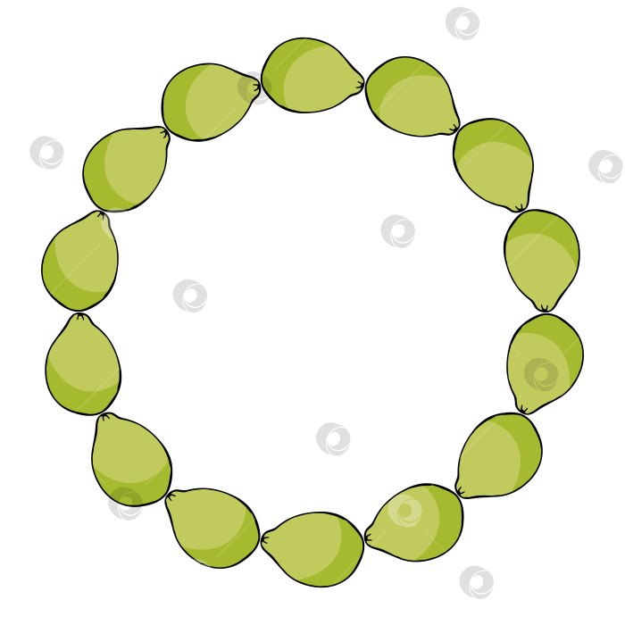 Скачать Круглая рамка с позитивной гуахавой на белом фоне. Векторное изображение. фотосток Ozero