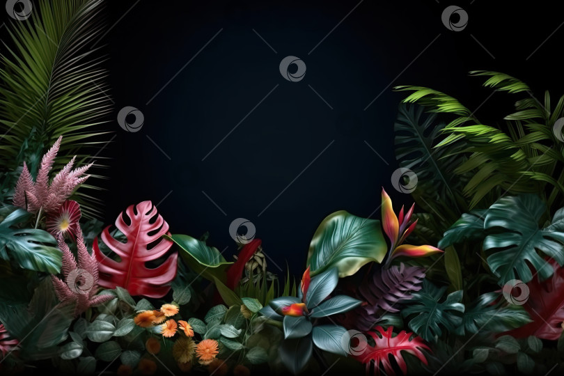 Скачать Летний тропический дизайн джунглей на естественном фоне фотосток Ozero