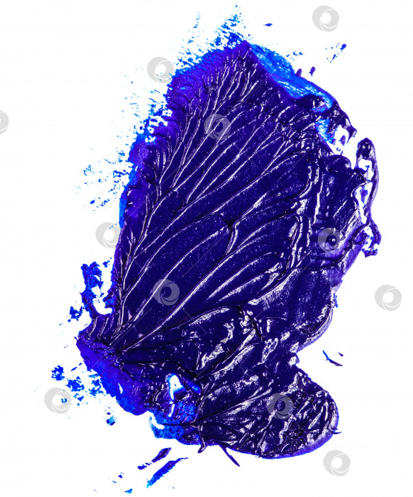 Скачать пятно синей масляной краски на белом фотосток Ozero
