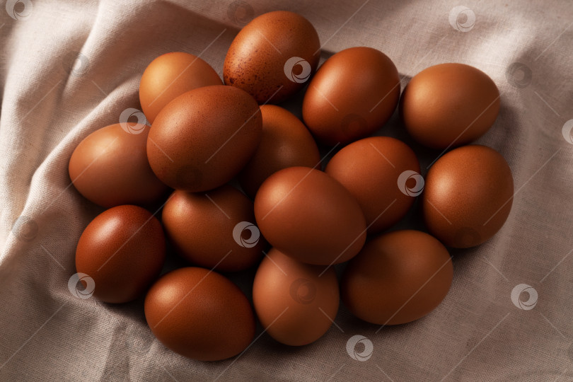 Скачать Изображение органических куриных яиц и хлеба крупным планом. Концепция пищевых ингредиентов из органических куриных яиц. фотосток Ozero