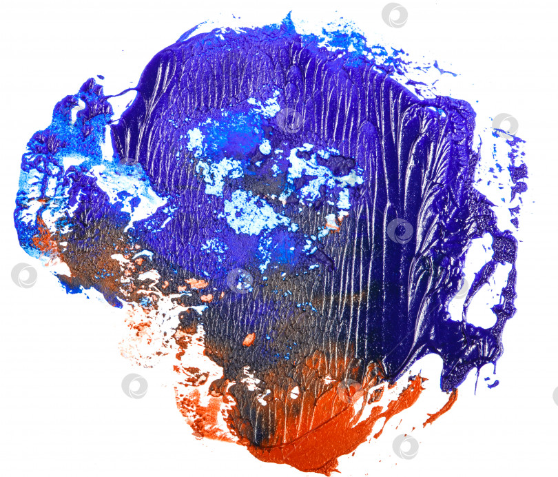 Скачать пятно красно-синей масляной краски на белом фотосток Ozero