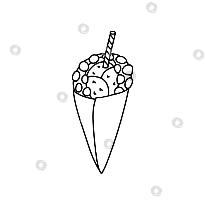 Скачать Милый и забавный рисунок мороженого фотосток Ozero