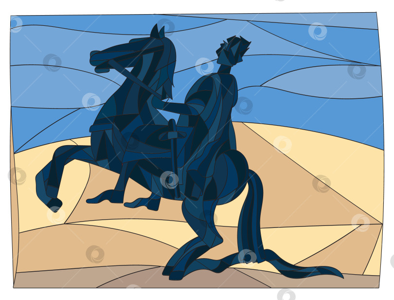 Скачать Памятник Петру 1 верхом на коне, Санкт-Петербург. Векторная иллюстрация фотосток Ozero
