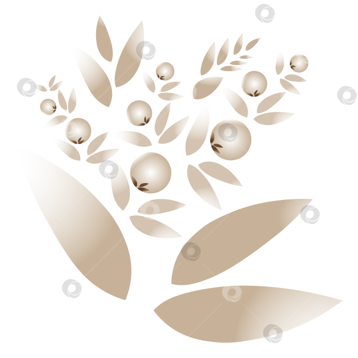 Скачать Стилизованное растение с белым и бежевым градиентом.для дизайна. фотосток Ozero