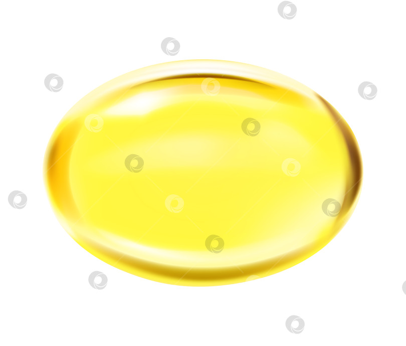 Скачать Капсула витамина D.Желтая масляная капсула. Векторная иллюстрация фотосток Ozero