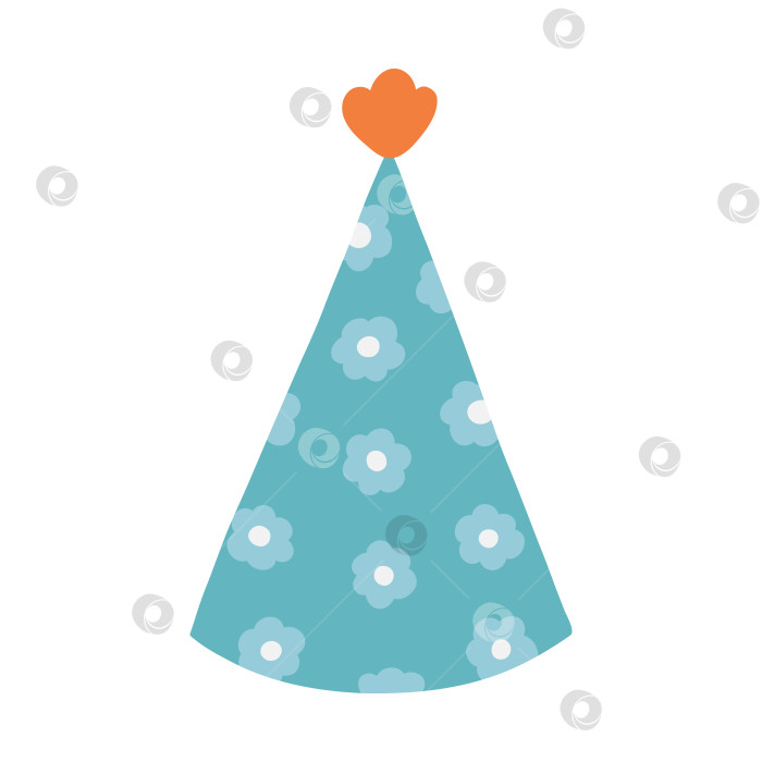 Скачать Шапочка для вечеринки по случаю дня рождения яркого цвета с помпоном сверху. Праздничный конус и рождественская шапочка с милым украшением. Рисованная векторная иллюстрация клипарт в красочном стиле каракули, выделенный на белом фоне фотосток Ozero