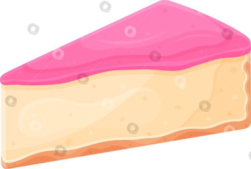 Скачать векторная иллюстрация, чизкейк с ягодным джемом, кусок торта, f фотосток Ozero