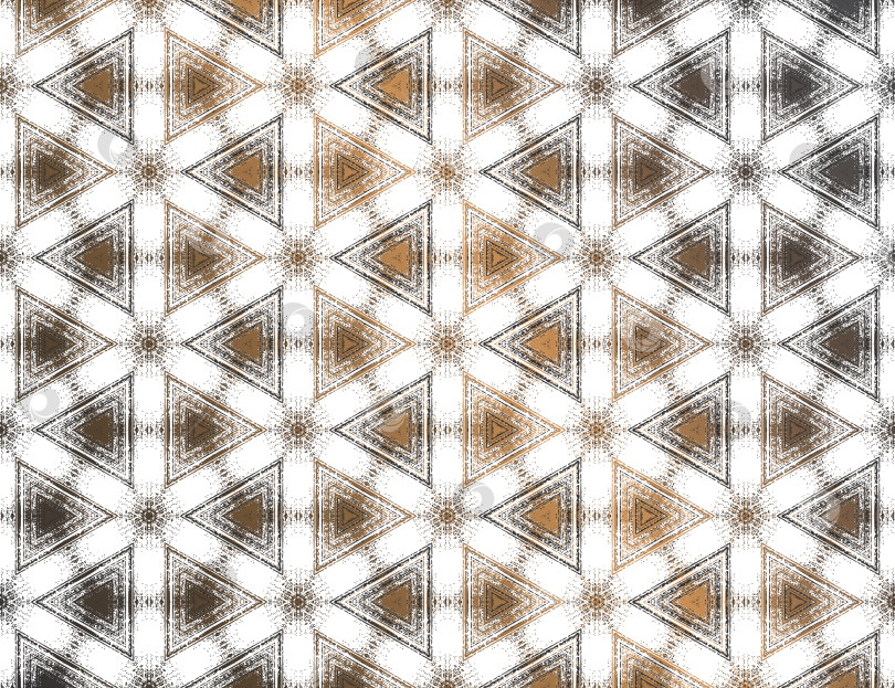 Скачать Геометрический абстрактный черно-белый цвет с текстурированным калейдоскопическим шестиугольным узором цвета металлического золота. фотосток Ozero