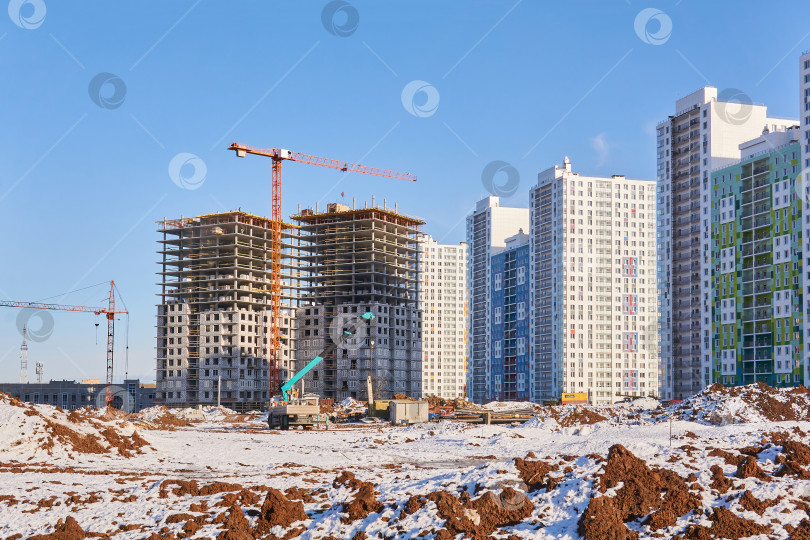 Скачать вид на строительство комплекса многоэтажных блоков из эт фотосток Ozero