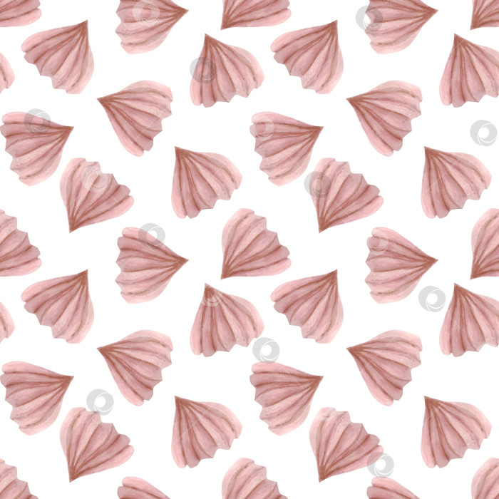 Скачать Бесшовный узор из маршмеллоу на белом фоне. Иллюстрация выполнена акварелью. фотосток Ozero