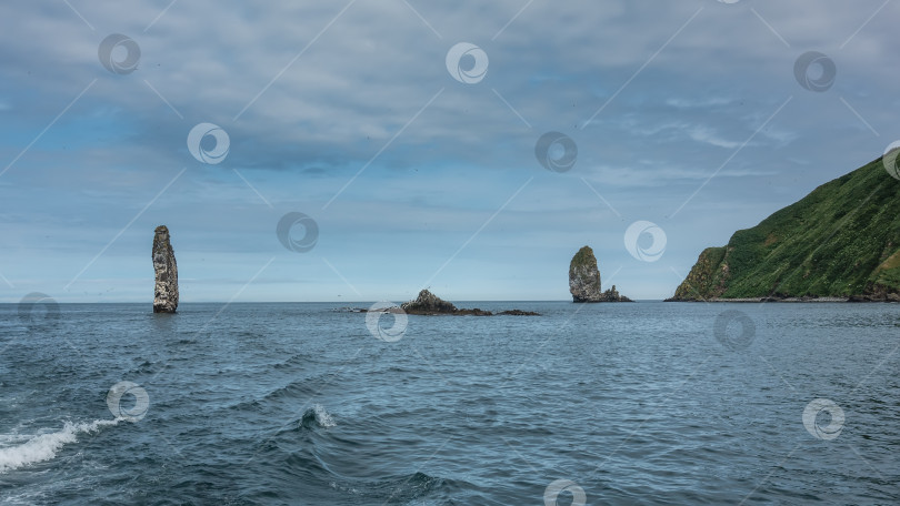 Скачать Причудливые скалы возвышаются над Тихим океаном. фотосток Ozero