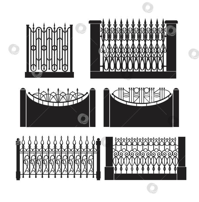 Скачать набор векторных ограждений из кованого железа фотосток Ozero
