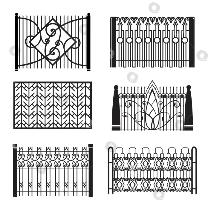 Скачать набор векторных ограждений из кованого железа фотосток Ozero