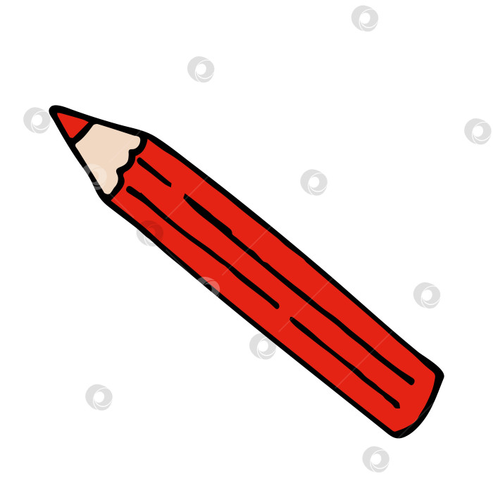 Скачать красный карандаш на белом фоне. Векторное изображение. фотосток Ozero