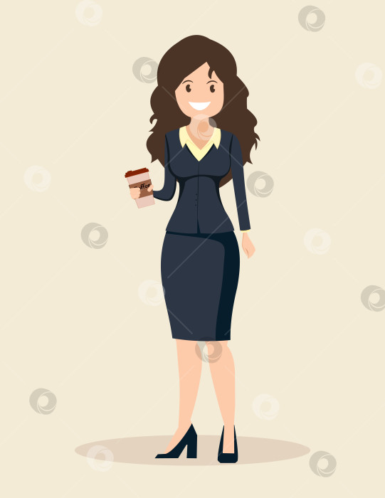 Скачать Современная молодая женщина пьет свой утренний кофе из бумажного стаканчика. фотосток Ozero