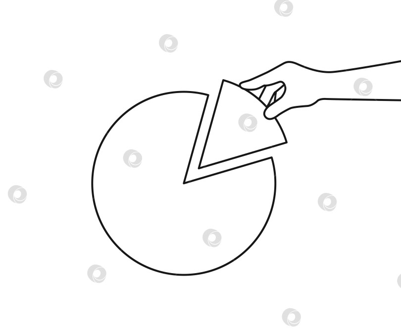 Скачать Концептуальная инвестиционная круглая диаграмма и рука с частью схемы дивидендов в стиле векторной иллюстрации изолированы фотосток Ozero