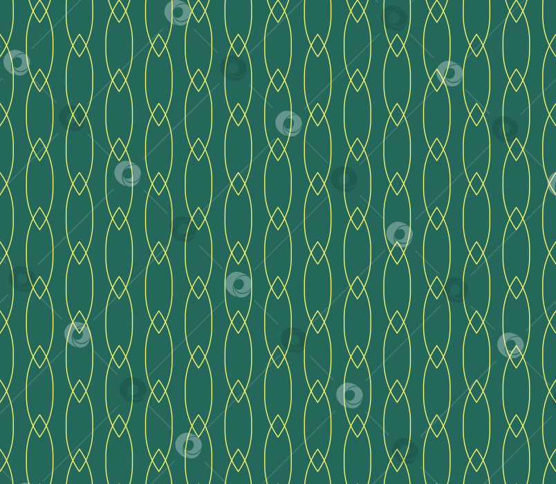 Скачать Винтажный геометрический бесшовный узор в виде золотой линии на нефритово-зеленом фоне фотосток Ozero