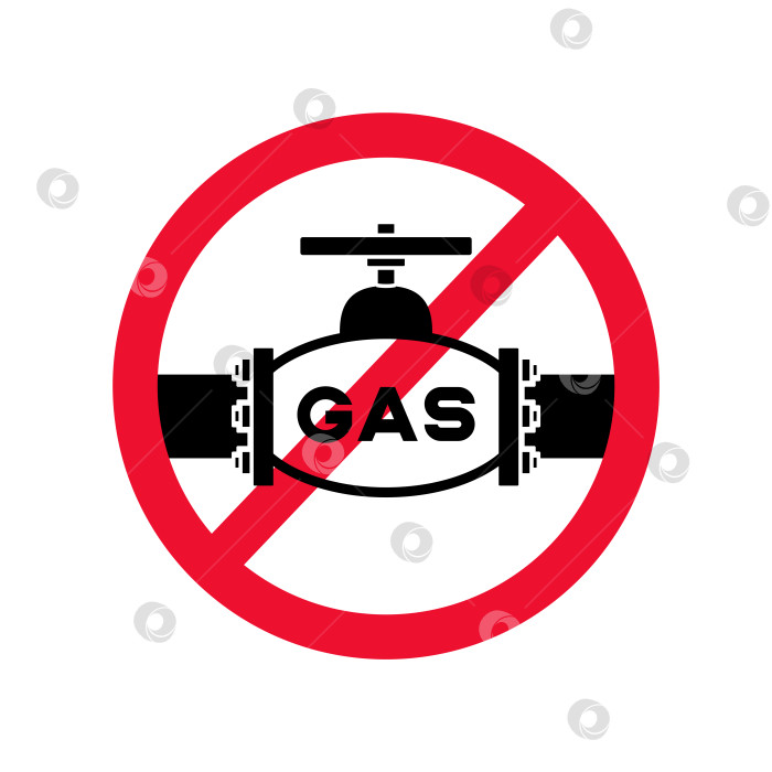 Скачать Газопровод, перечеркнутый красным запрещающим знаком векторная иллюстрация фотосток Ozero