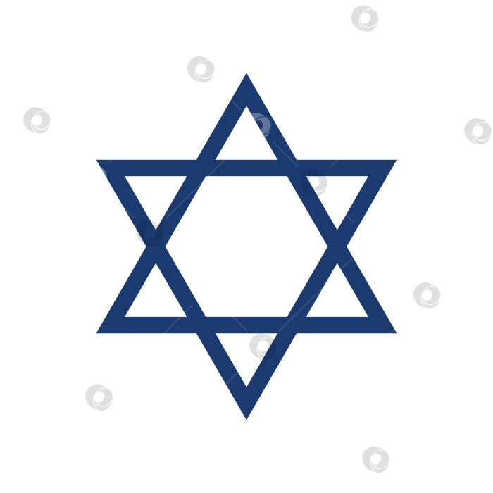 Скачать Значок в стиле контура еврейского Маген Давида с редактируемой векторной иллюстрацией обводки фотосток Ozero