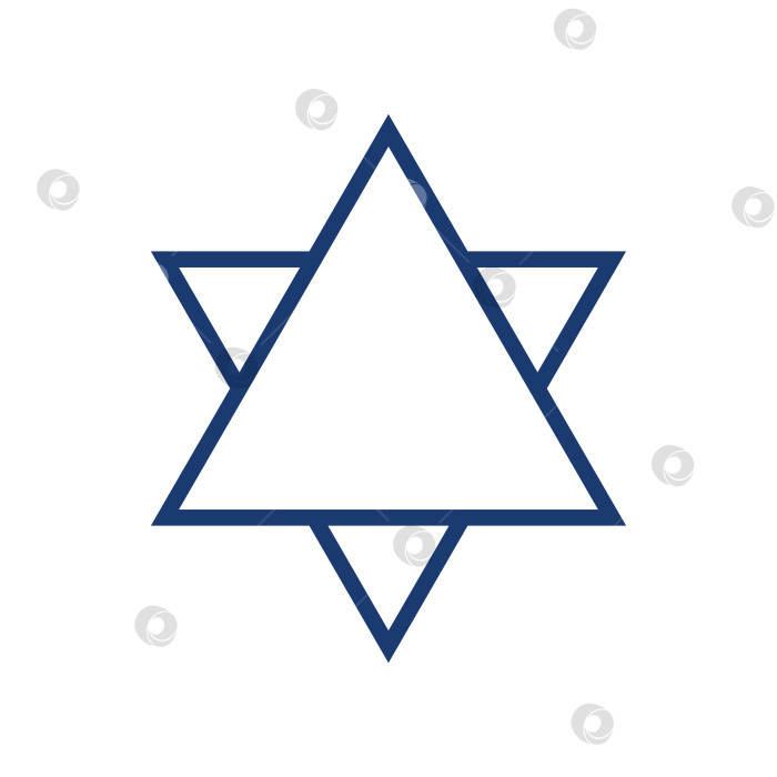 Скачать Два треугольника в форме еврейской звезды Давида в векторной иллюстрации в линейном стиле с редактируемым штрихом фотосток Ozero