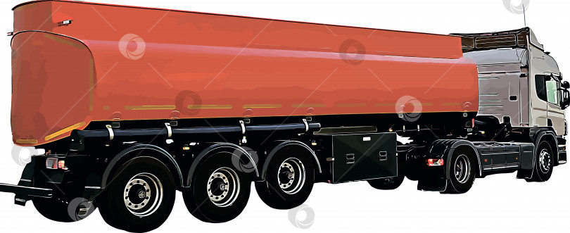 Скачать Цветное векторное изображение тяжелого грузовика для перевозки различных грузов фотосток Ozero