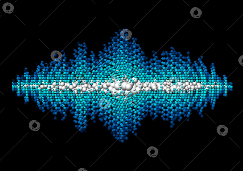 Скачать Форма звуковой волны, состоящая из хаотичных шариков фотосток Ozero