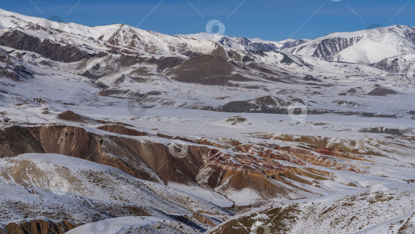 Скачать Живописный горный хребет на фоне голубого неба. фотосток Ozero