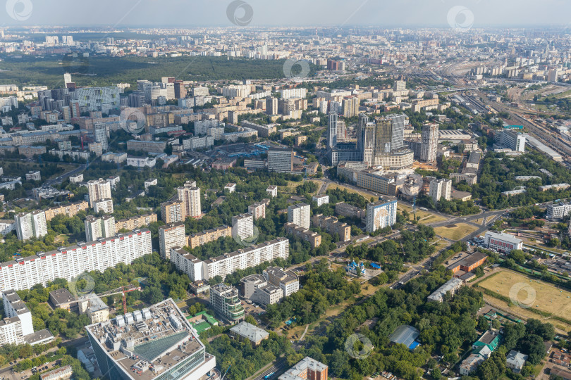 Скачать Вид с высоты 300 метров на город Москву фотосток Ozero